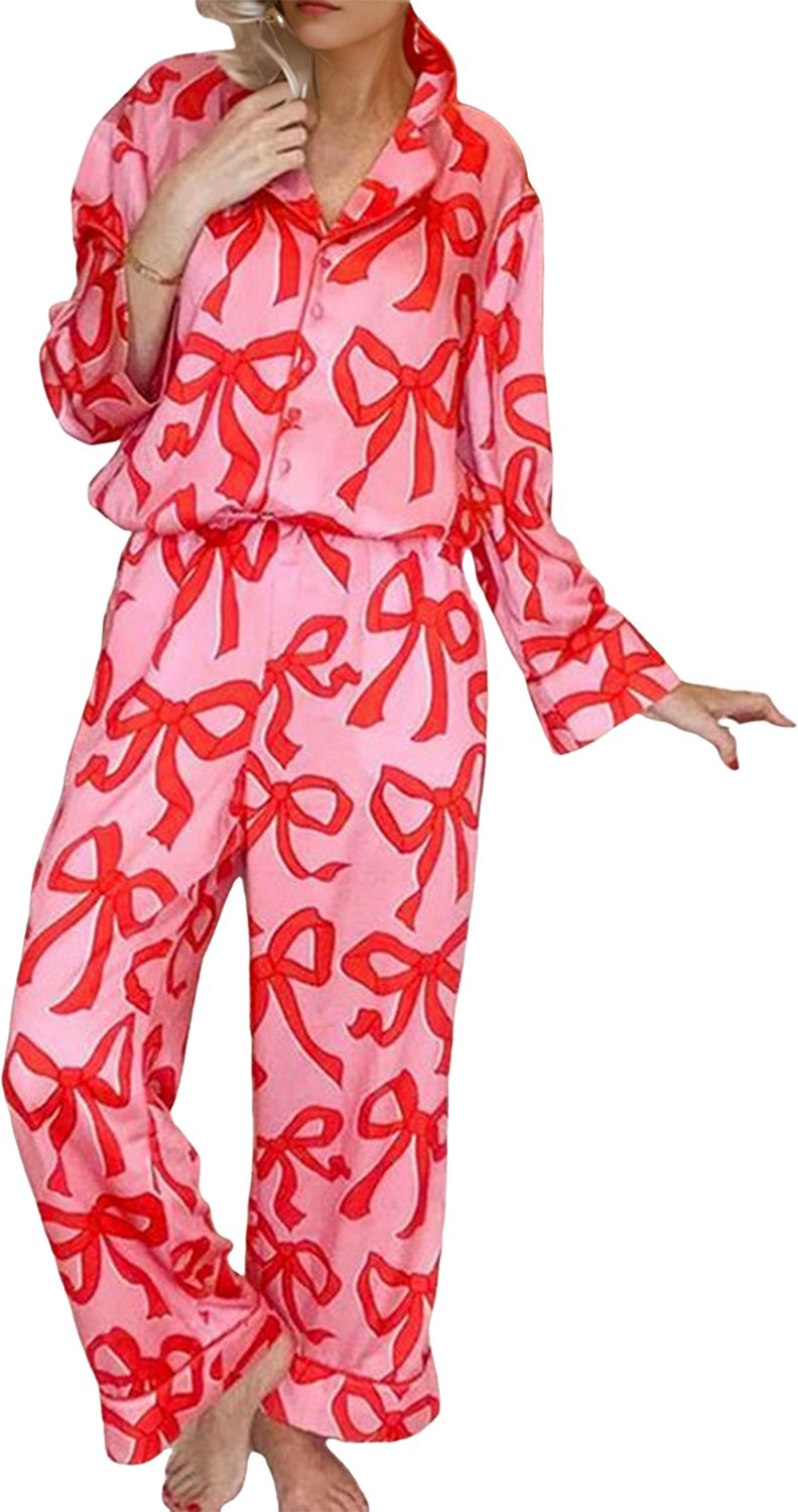 Schleifenmuster-Pyjama-Set