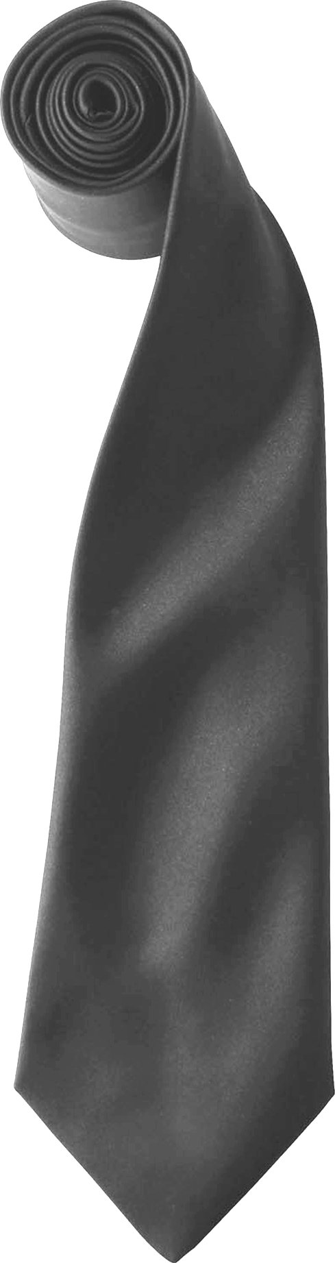 Thumbnail - Premier Colours Herren Satin-Clip-Krawatte (2er-Pack) (Dunkelgrau)