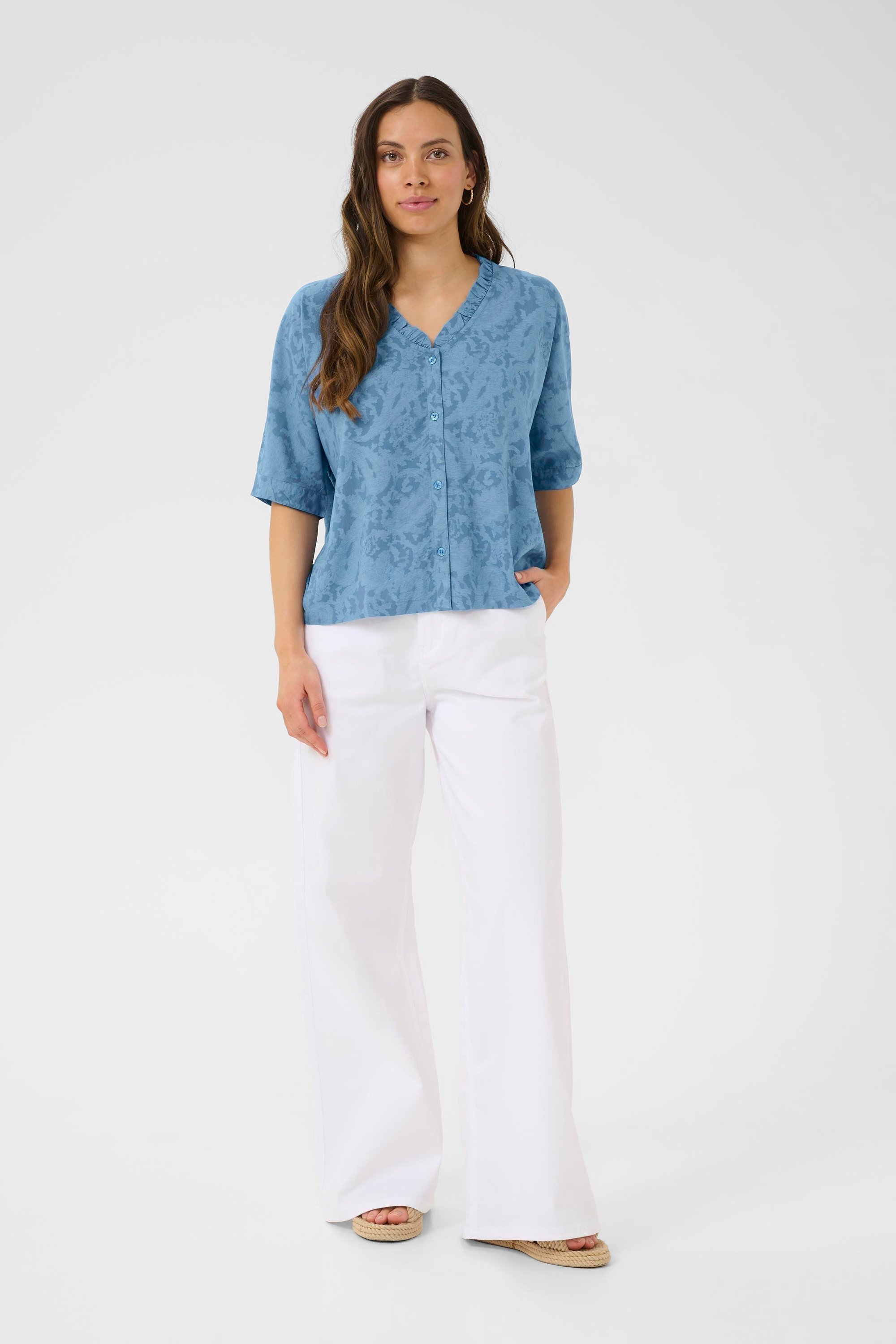 Kurzarmhemd Baggy fit blue multi