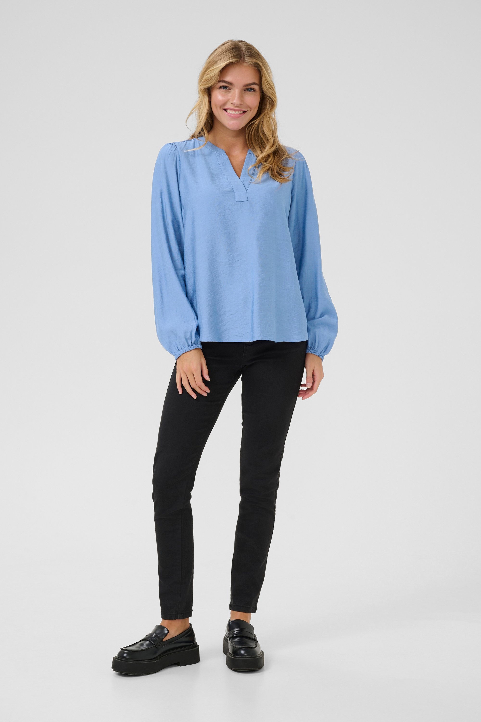 Thumbnail - Langarm-Bluse Regular fit Silver Lake Blue CC blue