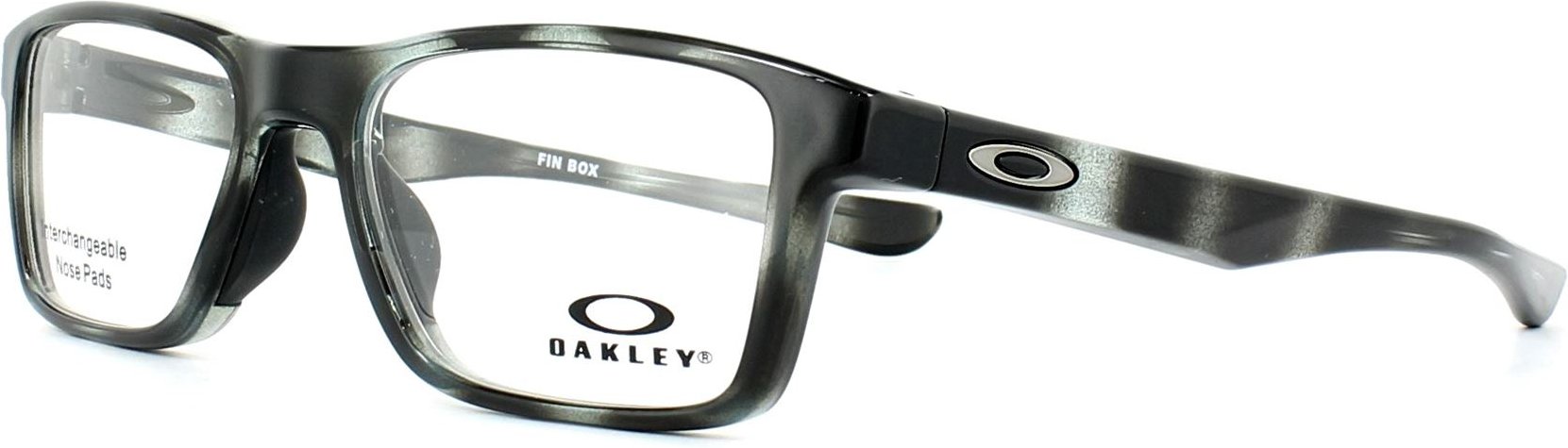 Oakley Brillenfassung Fin Box Trubridge OX8108-04 Poliertes Grau Schildpatt 53mm Herren