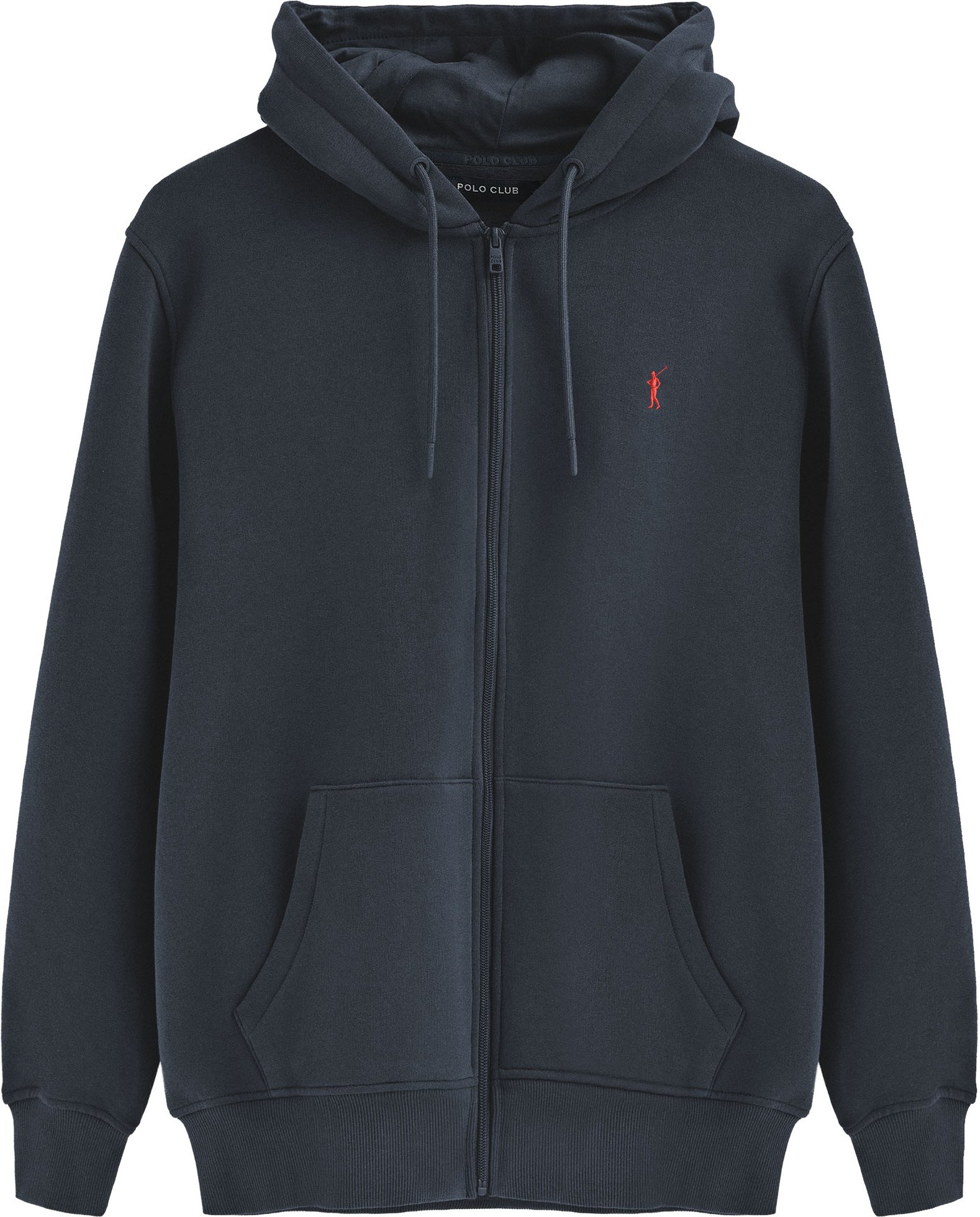 Sweatshirt marineblau komplette mit Kapuze, ganzem Reißverschluss und Rigby Go-Logo