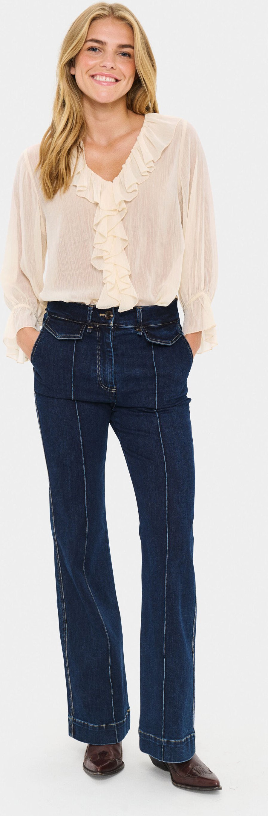 Langarm-Bluse NanetteSZ Langarm-Bluse Gerade Passform