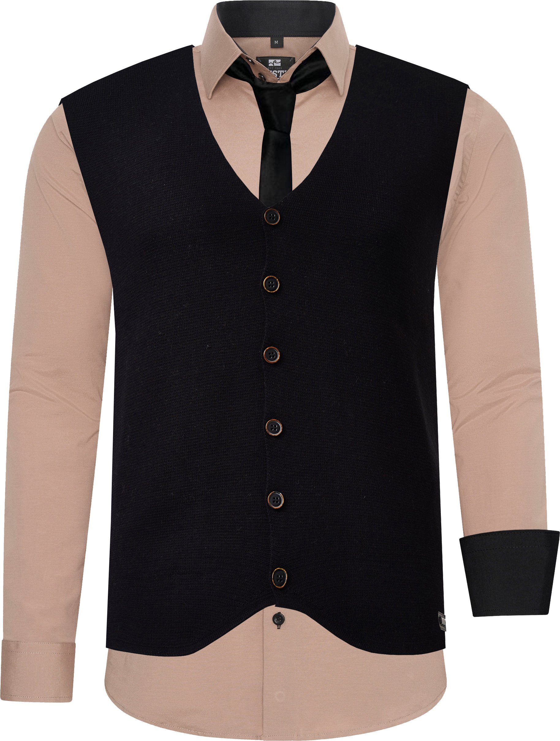 Hemd mit Weste und Krawatte 3er Set