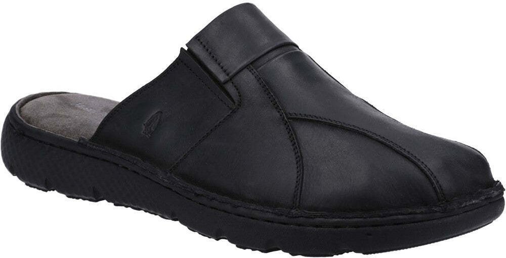 Thumbnail - Hush Puppies Herren Carson Leder Pantoletten (Schwarz)