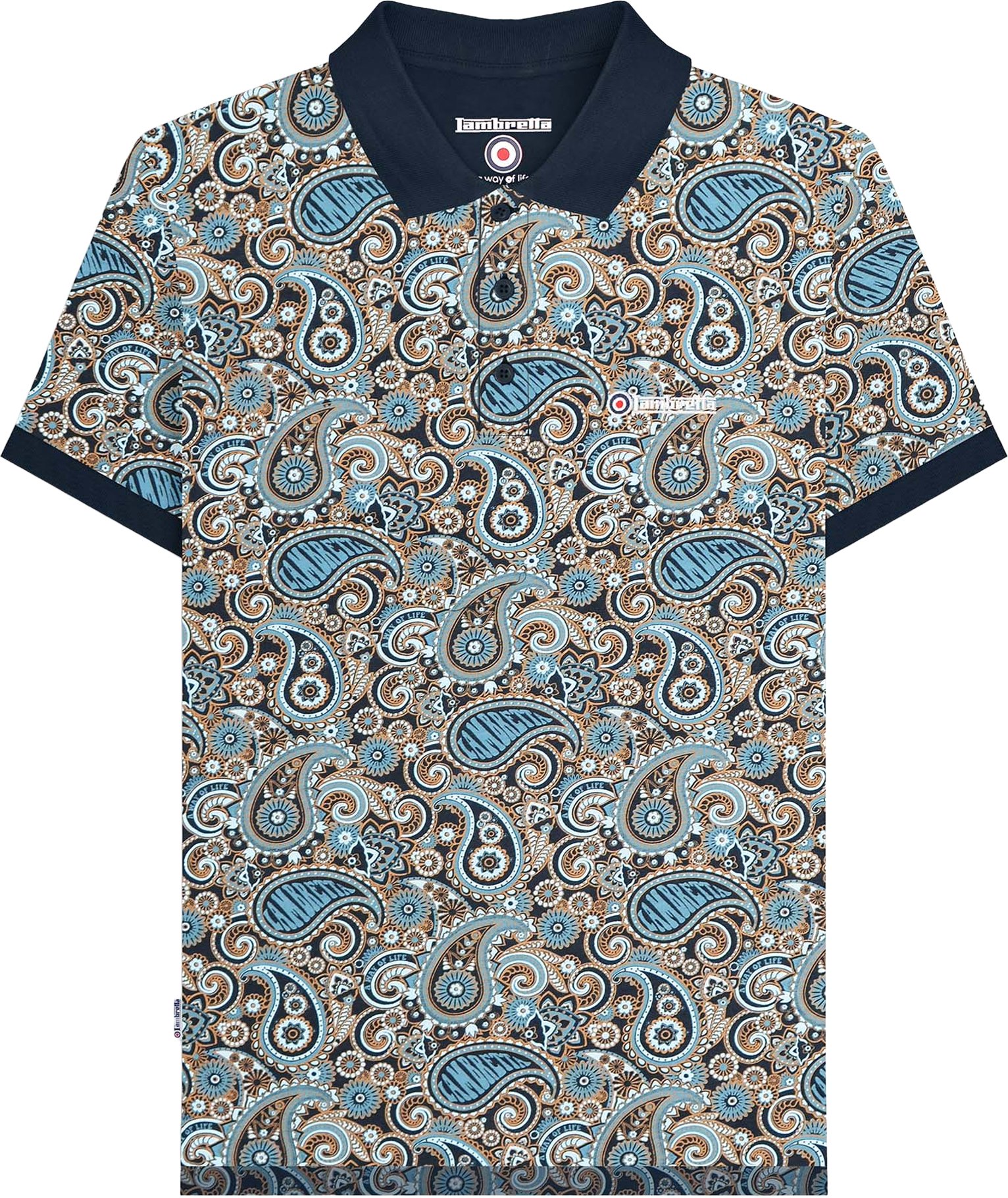 Lambretta - "SS25" Poloshirt Mit Markenzeichen für Herren (Marineblau/Rauchblau)