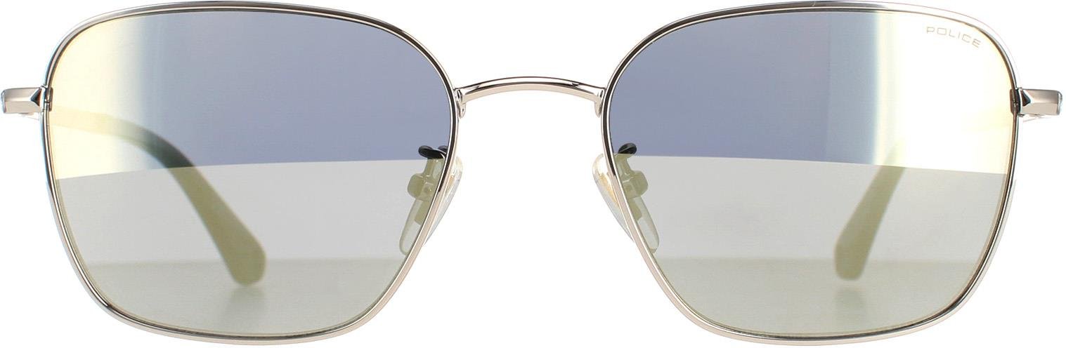 Police Square Herren Shiny Camel Brown Smoke Silver Mirror SPLE03 Roadie 1