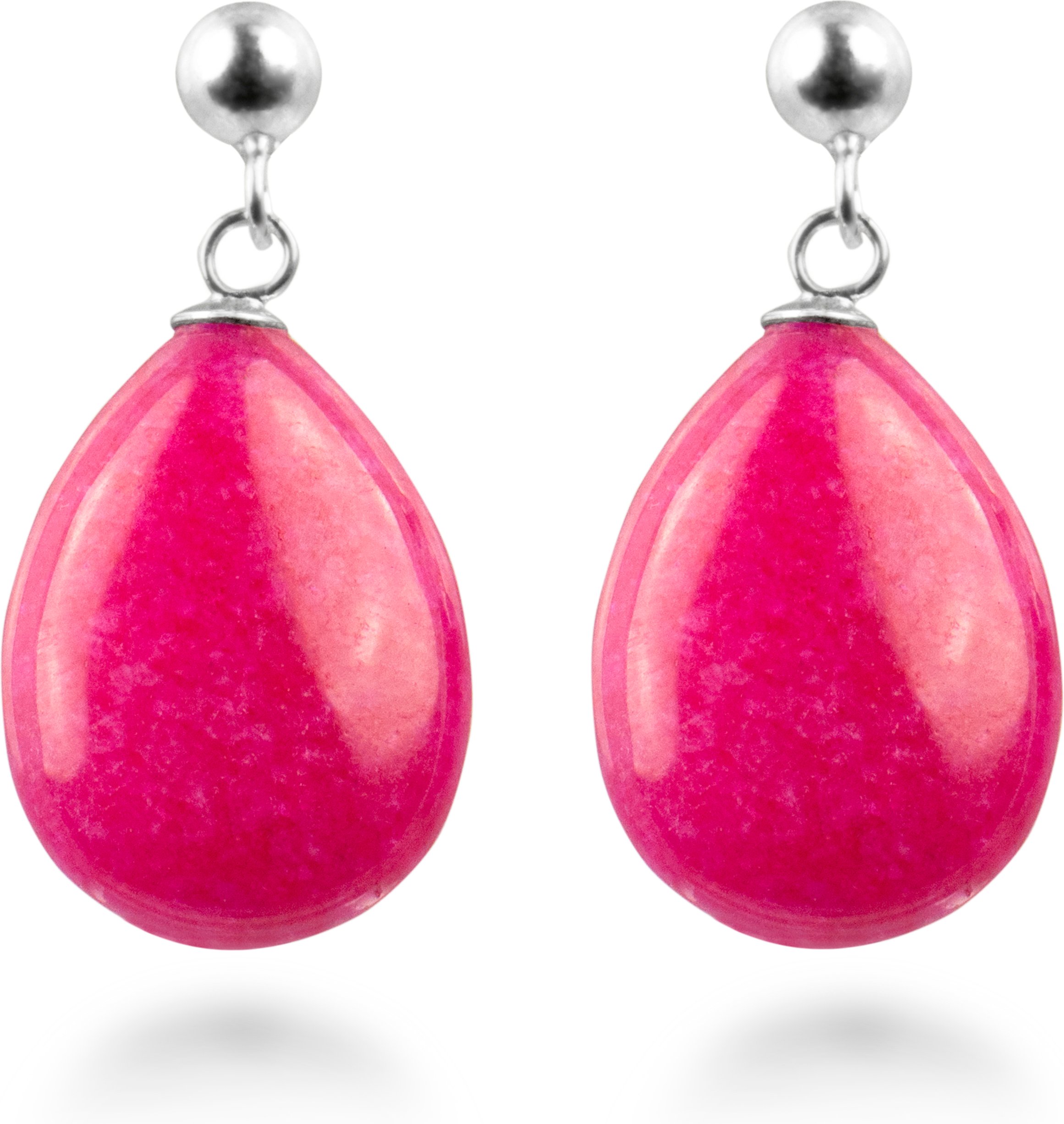 Luxenter Ohrringe, 925 Sterling Silber Kenitna und rosa Achat rhodiniert