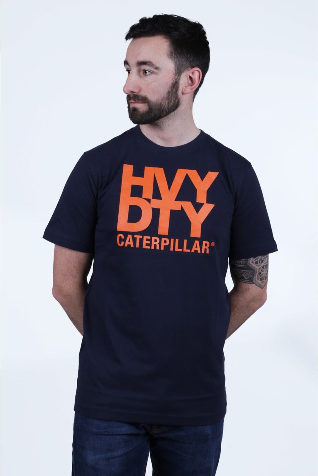 Caterpillar Schwerlast Baumwolle Herren Schwarz T-Shirt