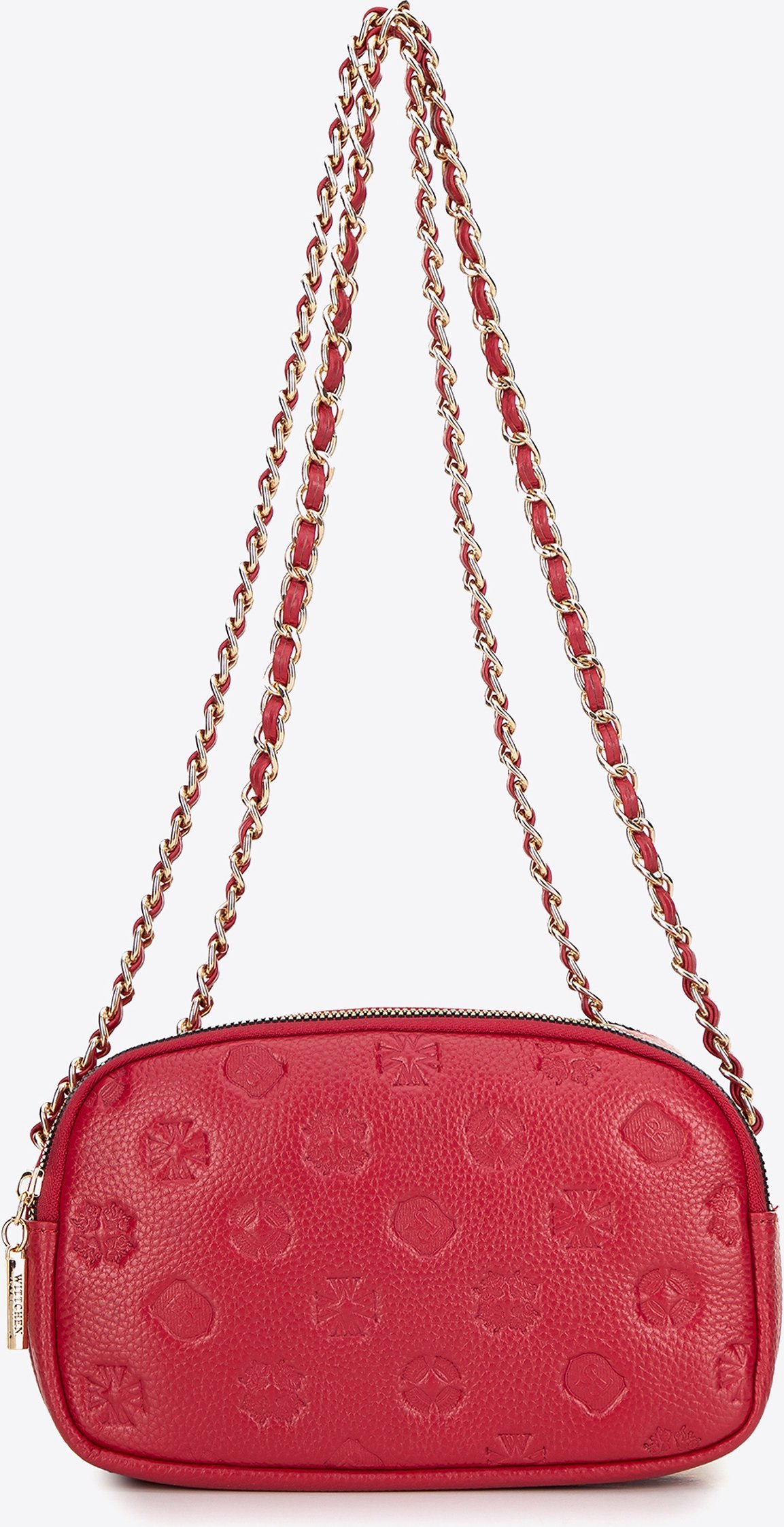 Wittchen Damen-Umhängetasche aus Leder mit Kette, Himbeere, Naturleder