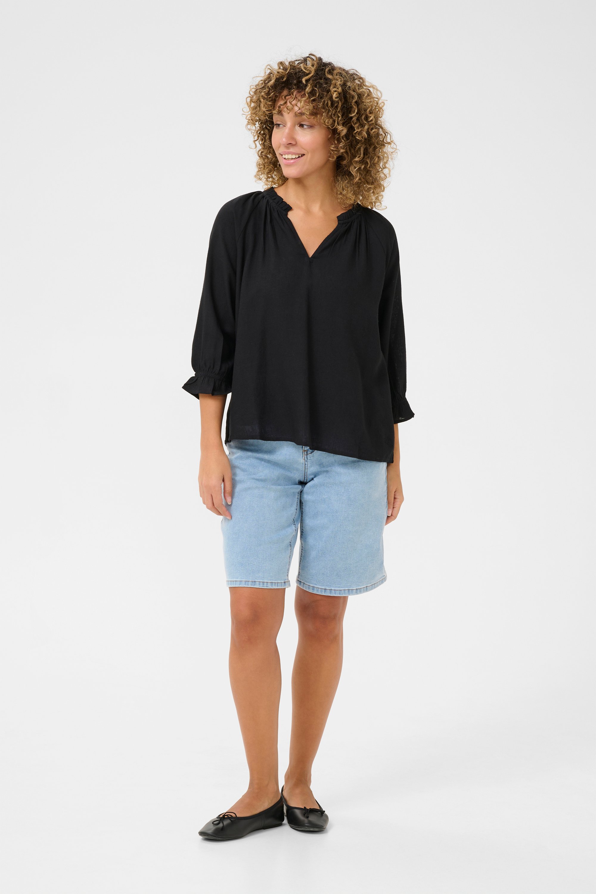 Langarm-Bluse Regular fit black