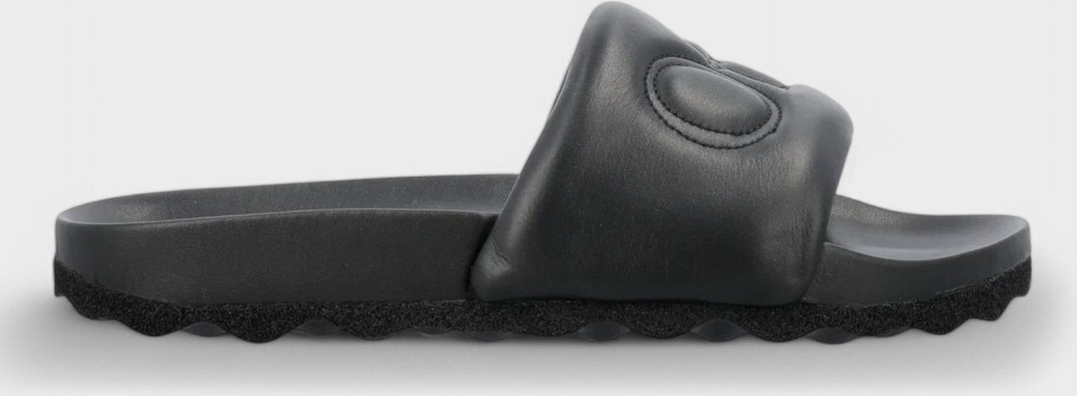 Off-White Buchstabenleder-Slider 'Schwarz'