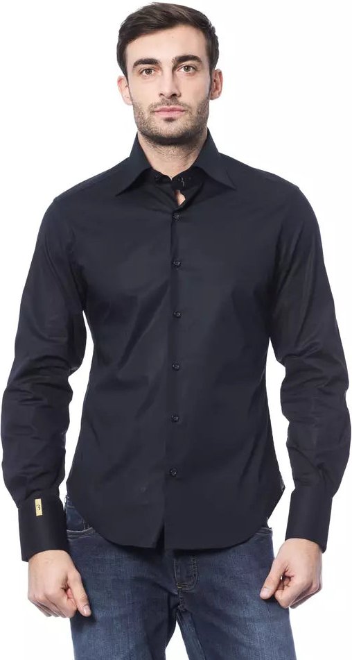 Billionaire Italienische Couture Blaue Baumwolle Herrenhemd