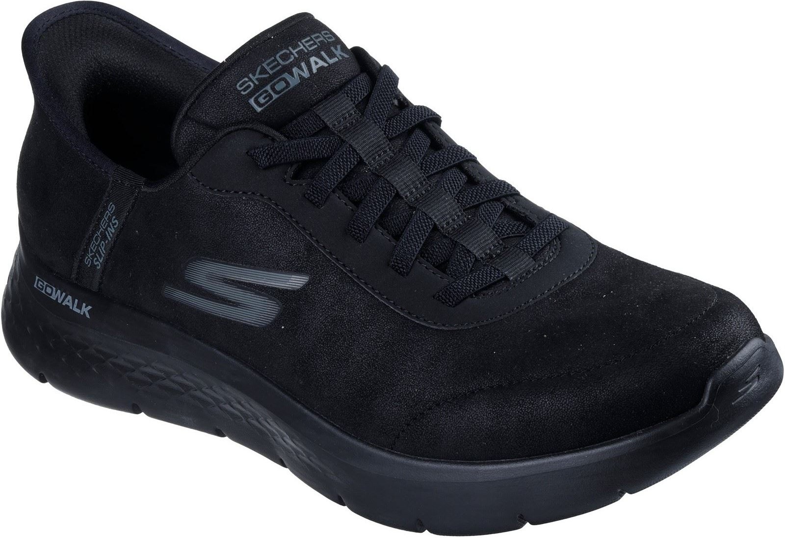 Thumbnail - Skechers GO WALK Flex Smooth Motion Textile Herrenschwarze Sneakers