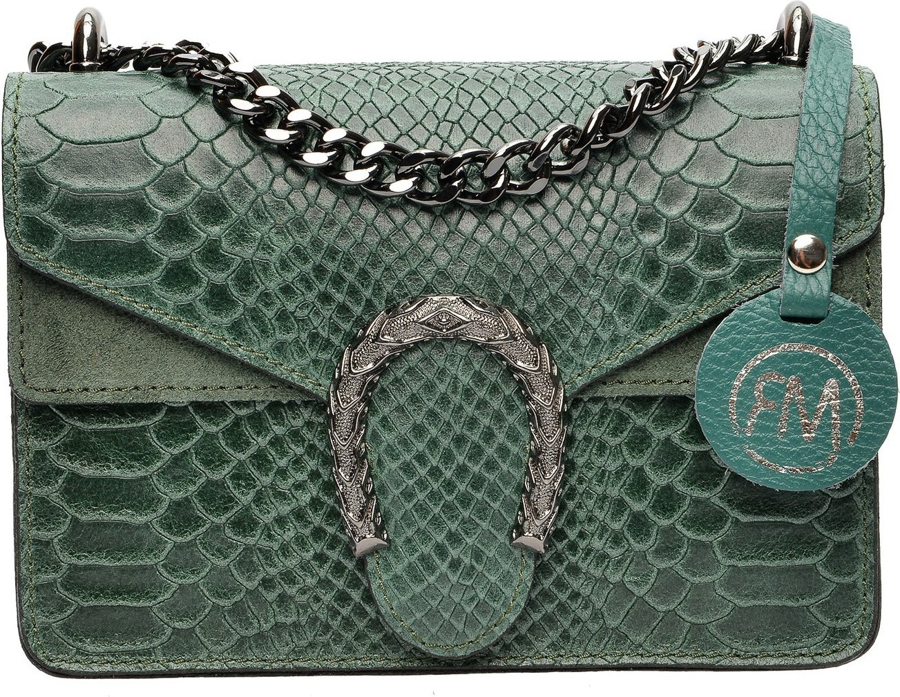 Roberta M. Grüne Lederhandtasche