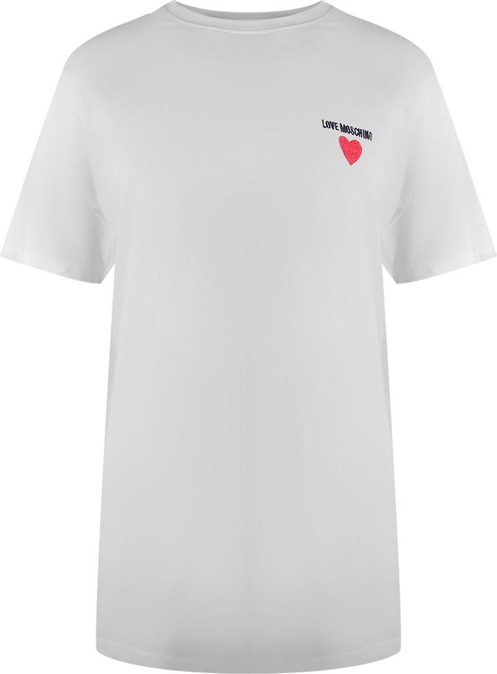 Moschino T-shirt Mit Kleinem Herz-logo, Weiß