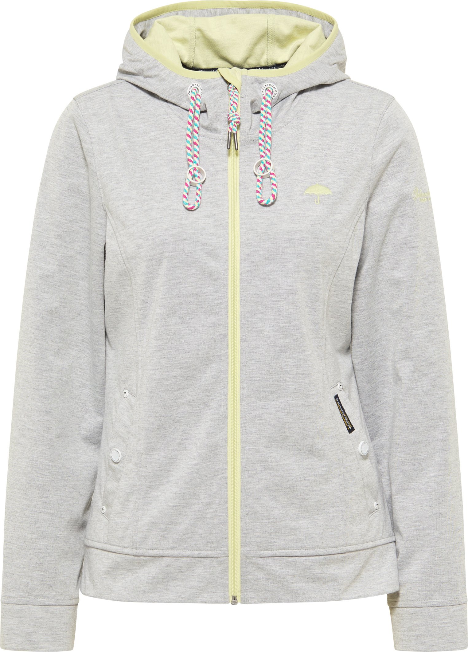 Schmuddelwedda Funktionsjacke Damen Hellgrau Melange Hellgelb