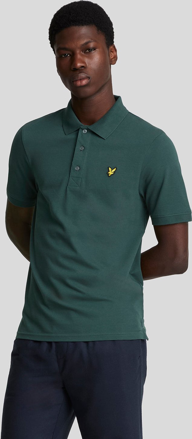 Lyle & Scott-Markenlogo auf der Brust, Argyle-Teal-Green-Poloshirt