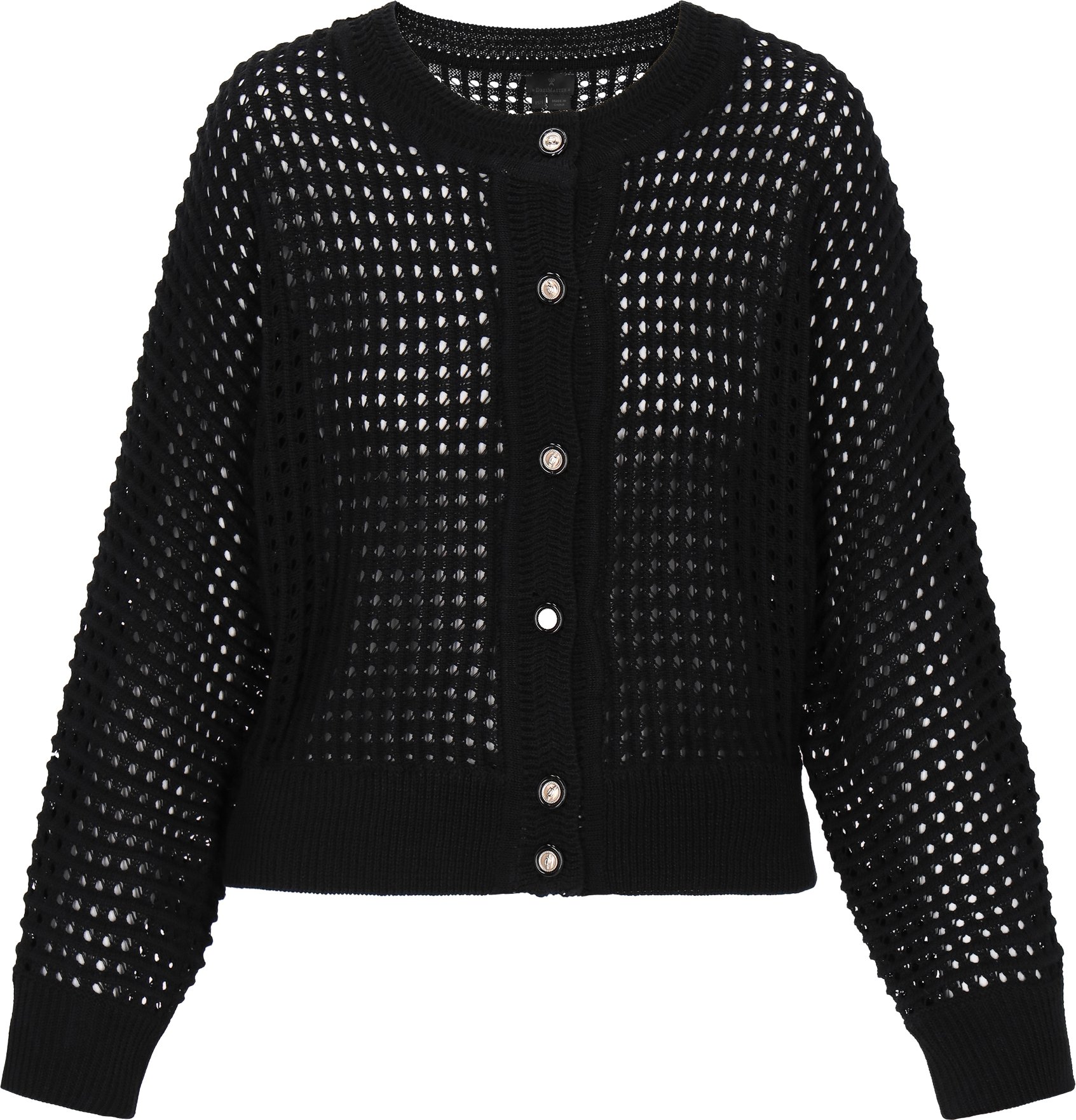 Thumbnail - Dreimaster Strickjacke Frauen Schwarz