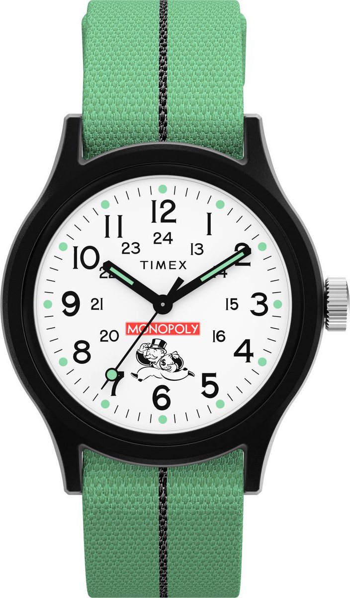 Timex X Monopoly Grün Herren Armbanduhr TW2Y47100