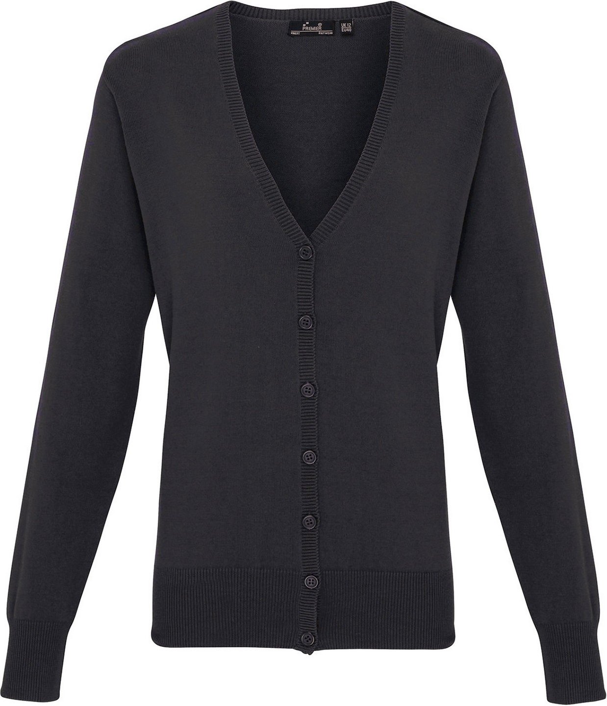 Premier - Strickjacke V-Ausschnitt für Damen (Holzkohle)