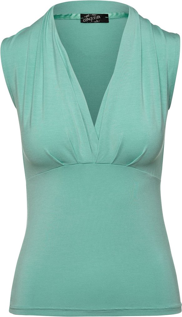 Mintfarbenes ärmelloses Faux Wrap Top