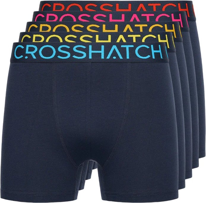 Crosshatch - "Chasma" Boxershorts für Herren (5er-Pack) (Marineblau)