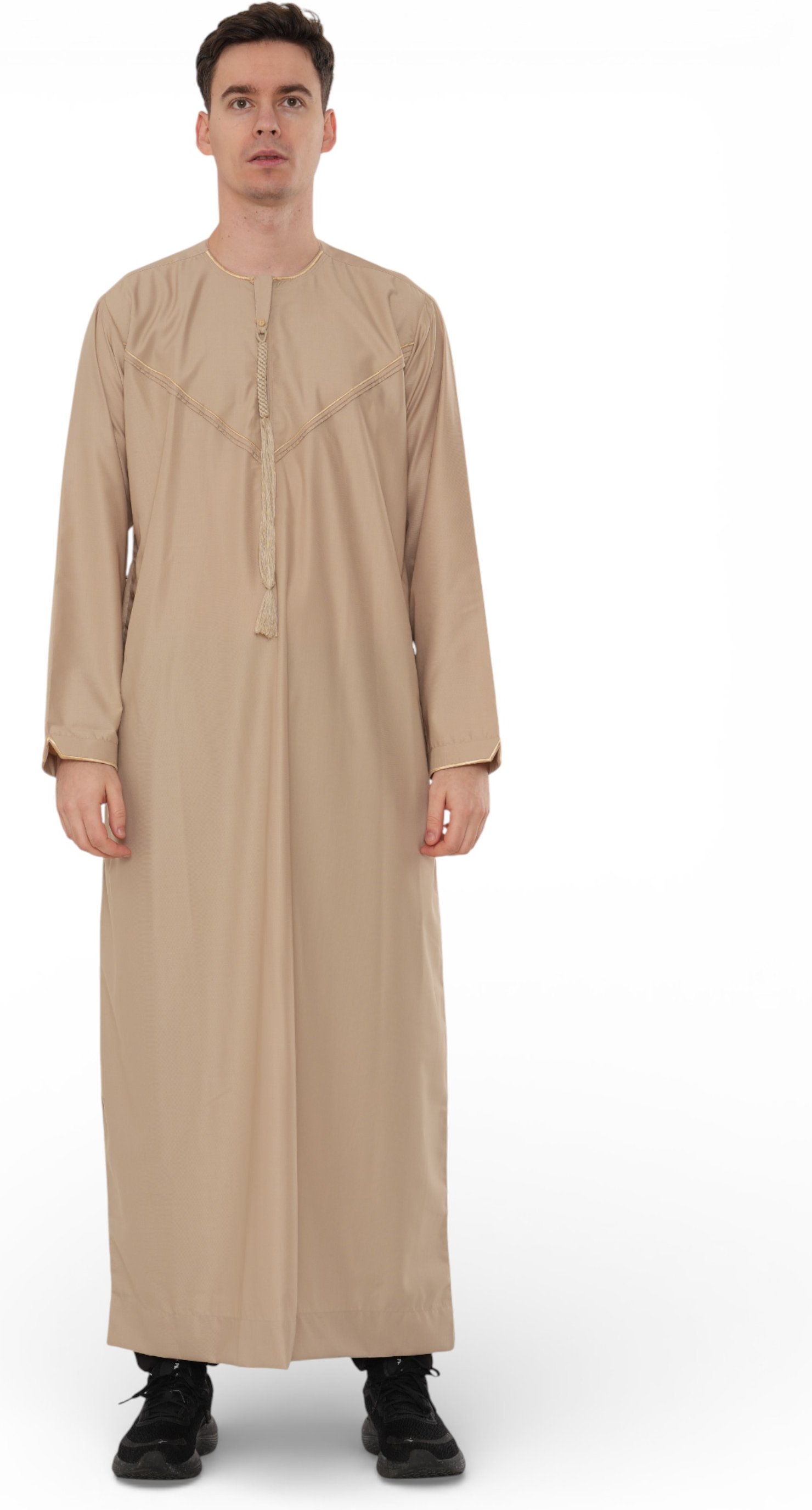 Herren Ramadan Beige Marokkanische Jubba Robe Djellaba Eid Thobe – TT-007