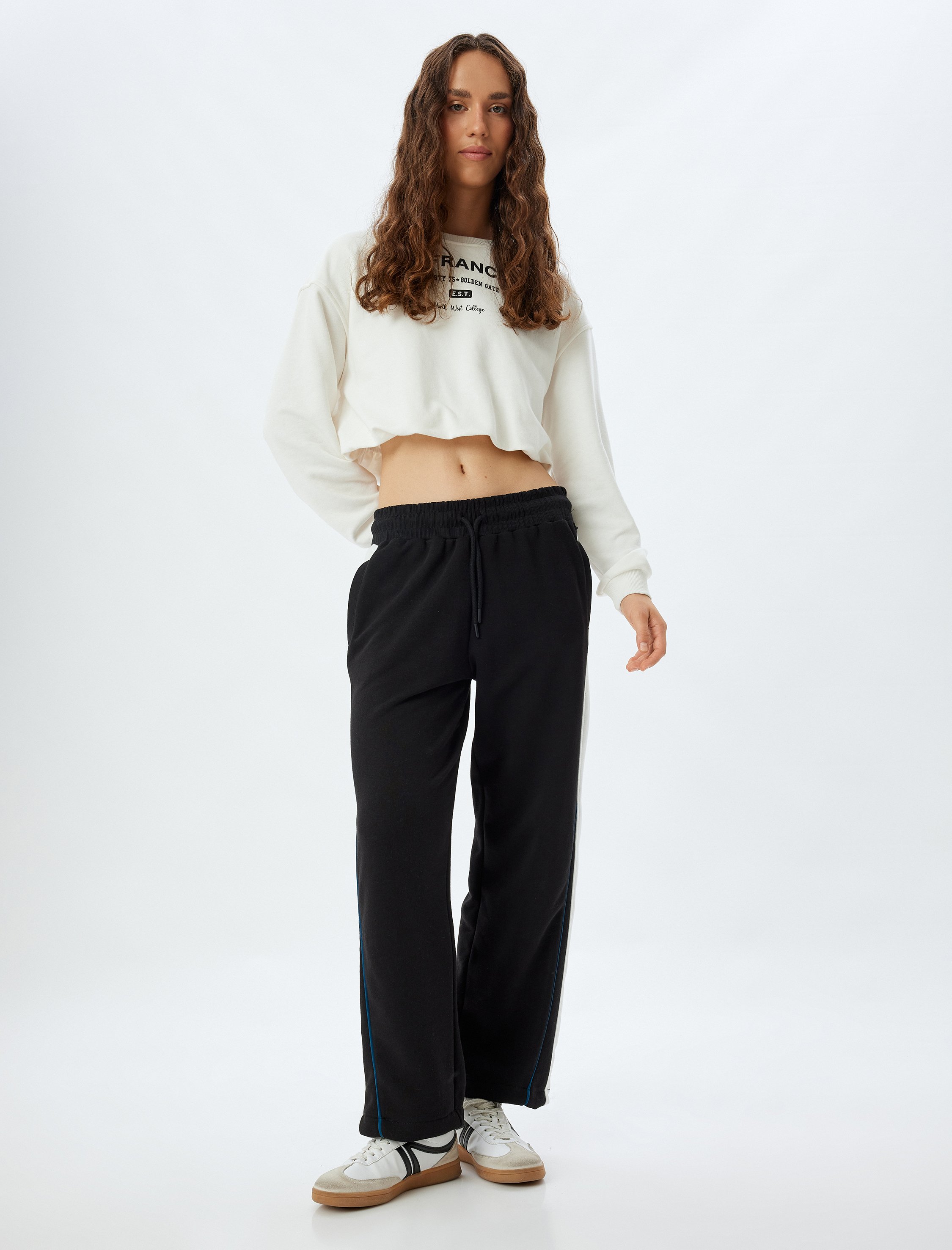 Thumbnail - Koton Sweathose Wide Leg Mit Schleifenband Detail Sweathose