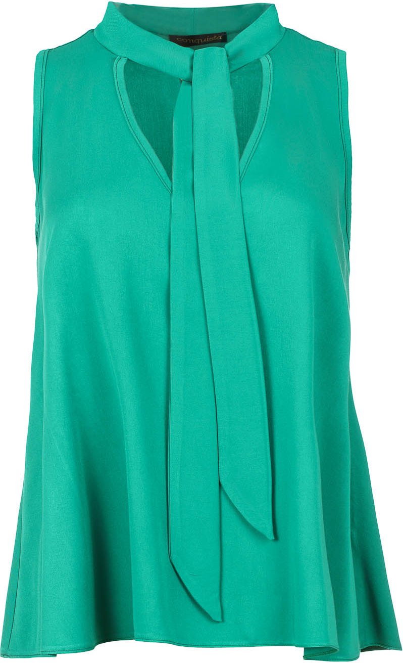 Grünes ärmelloses Top mit Krawattenmuster