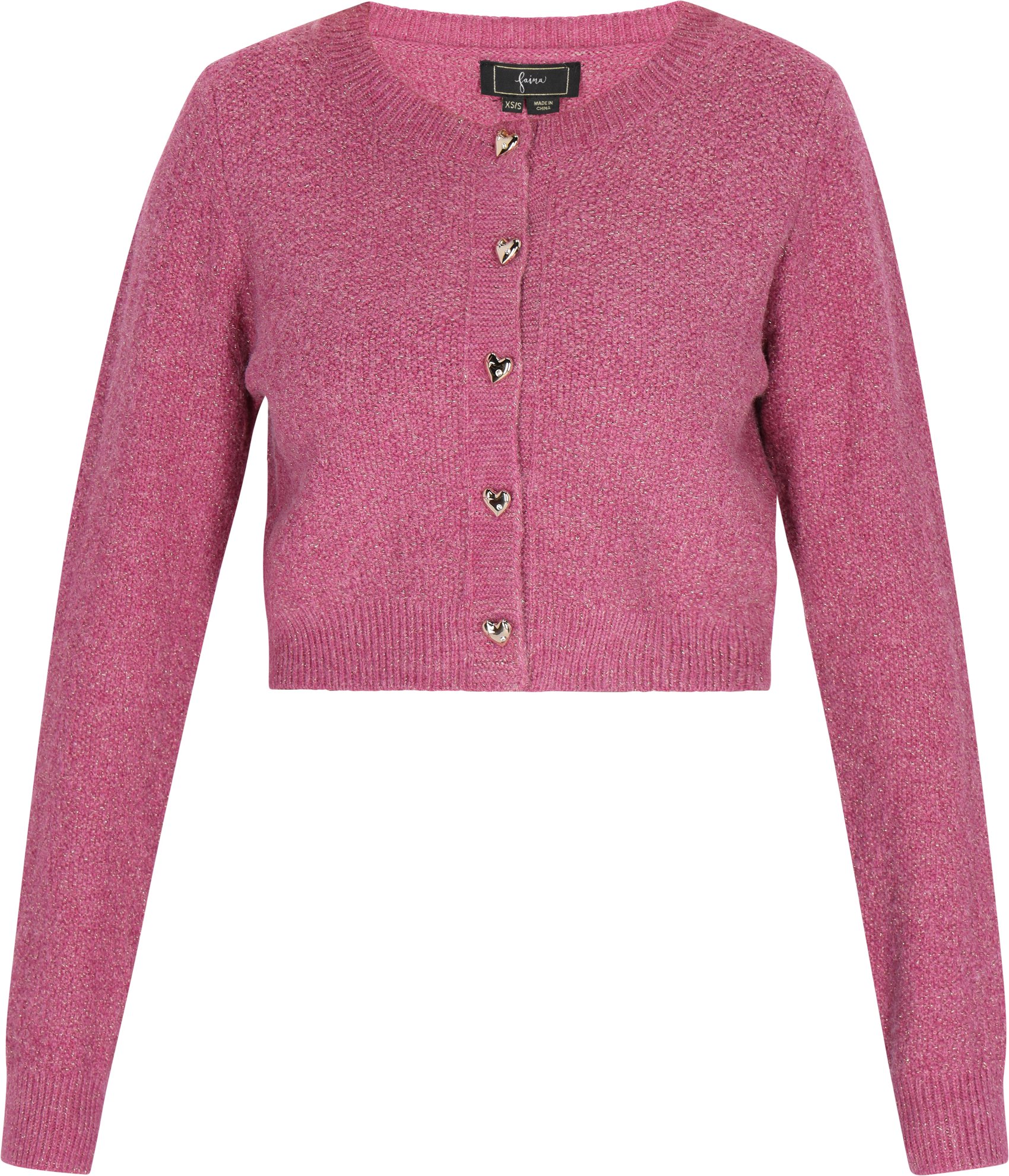 Faina Strickjacke Damen dunkelrosa
