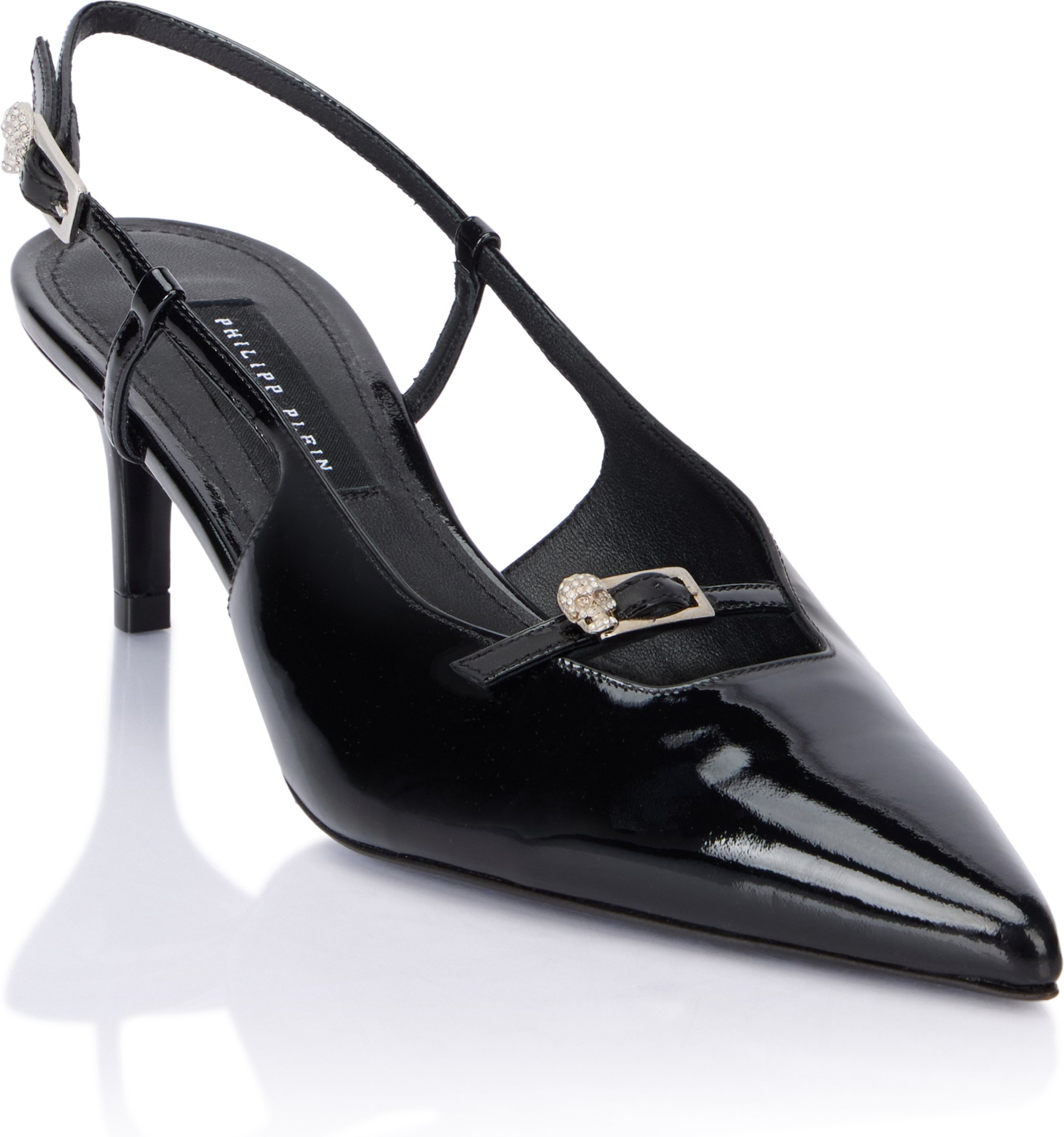 Slingback Low Heels Skull