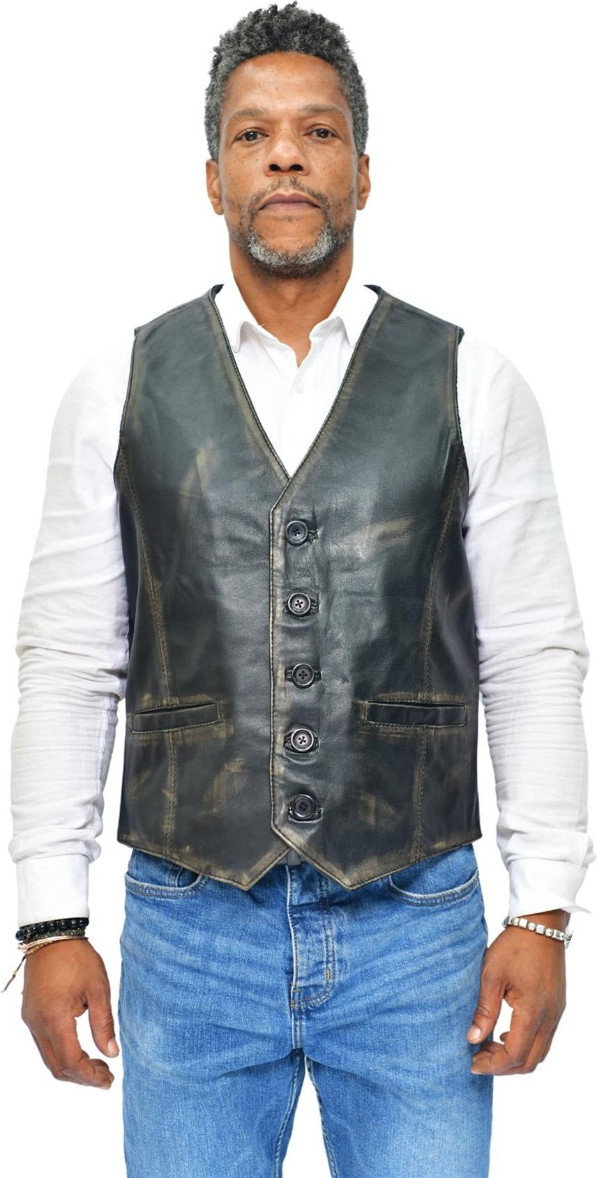 Klassische Herren-Lederweste-Chester