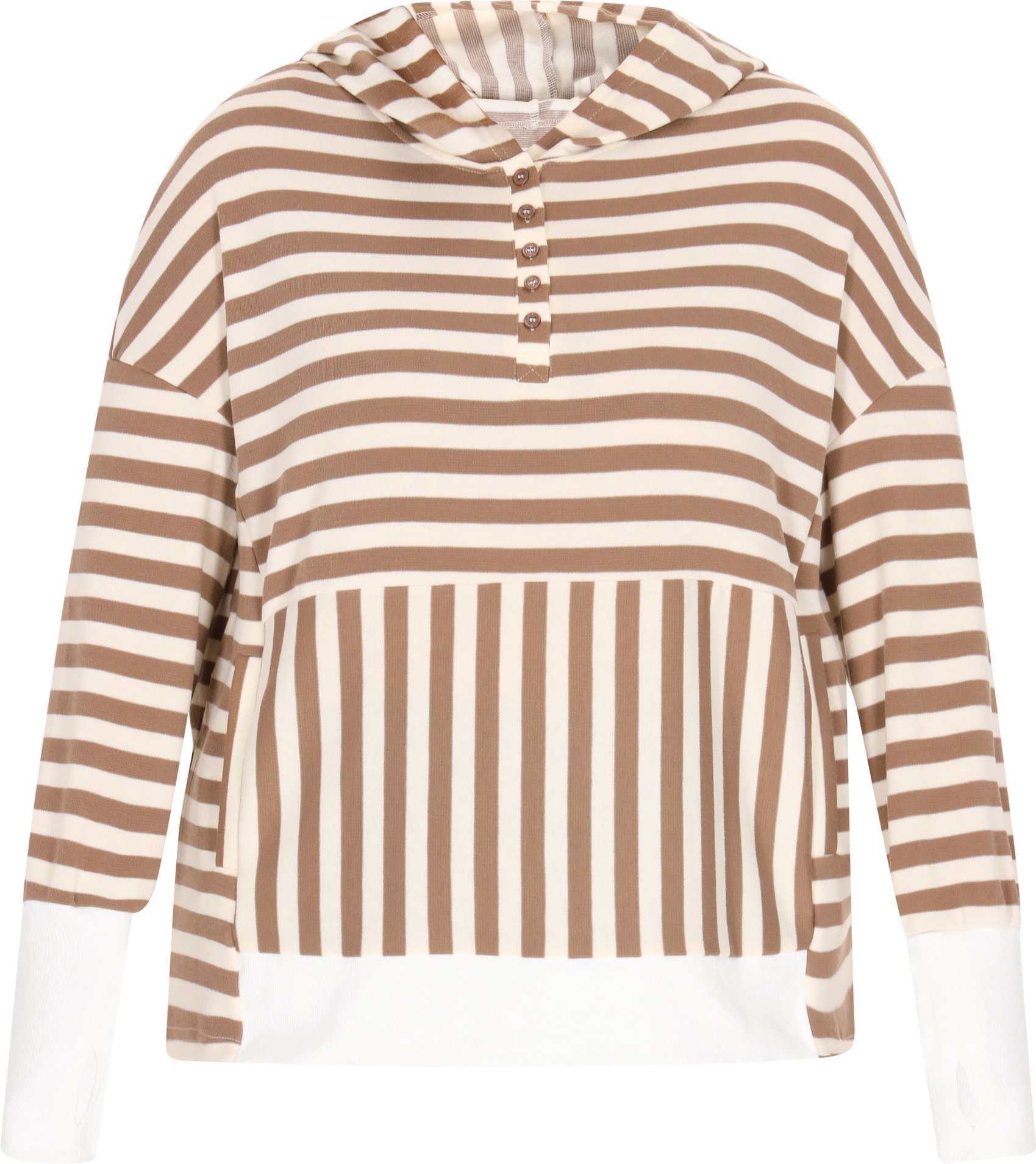 usha Kapuzenpullover in Übergröße usha PLUS GRÖSSE Frauen braunen Streifen