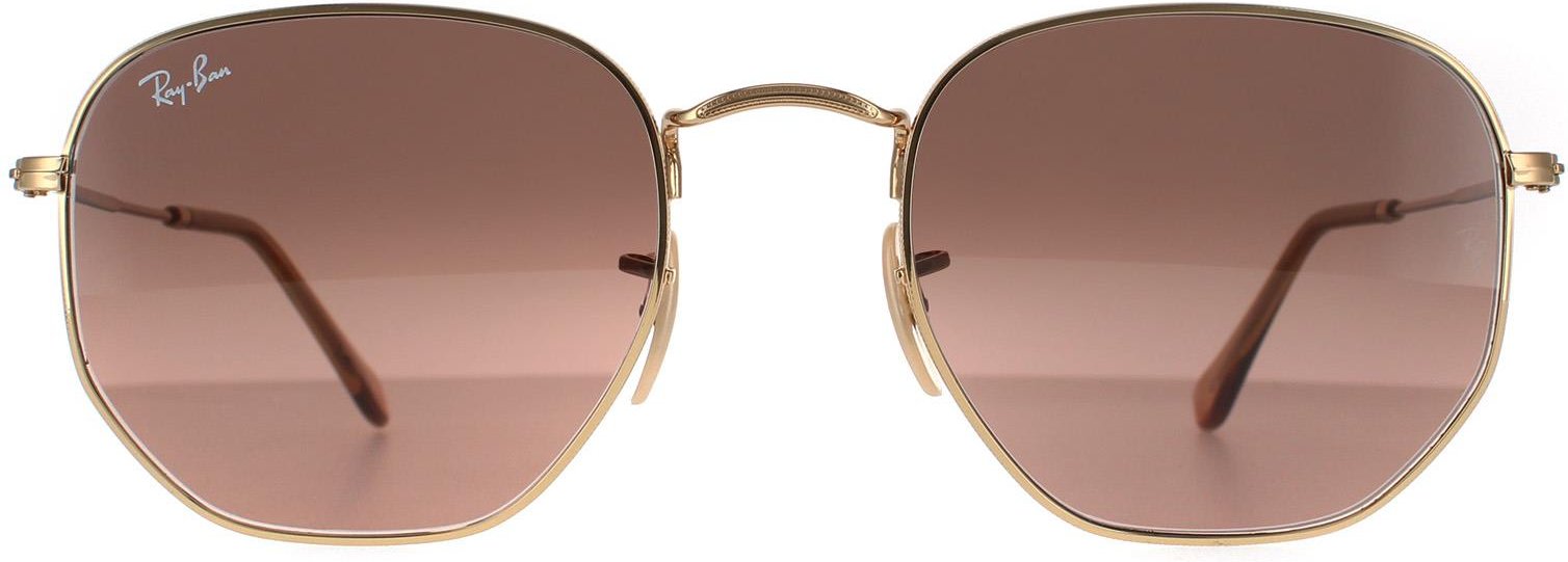 Thumbnail - Ray-Ban Square Unisex Arista Gold Braun Grau Gradient Sonnenbrille