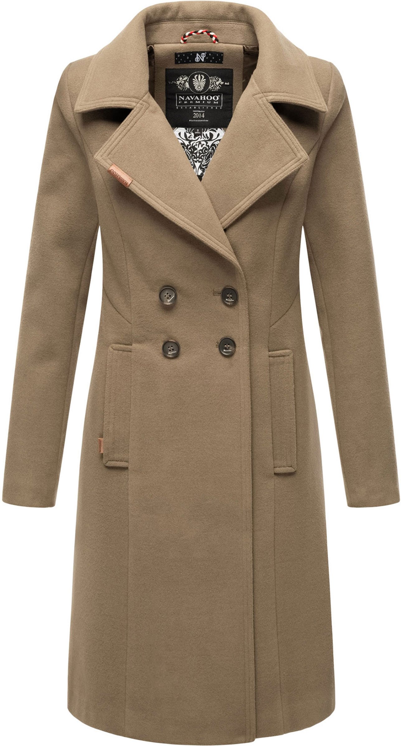 Navahoo Damen Trenchcoat Wooly – Premium Wintermantel mit Eleganter Passform