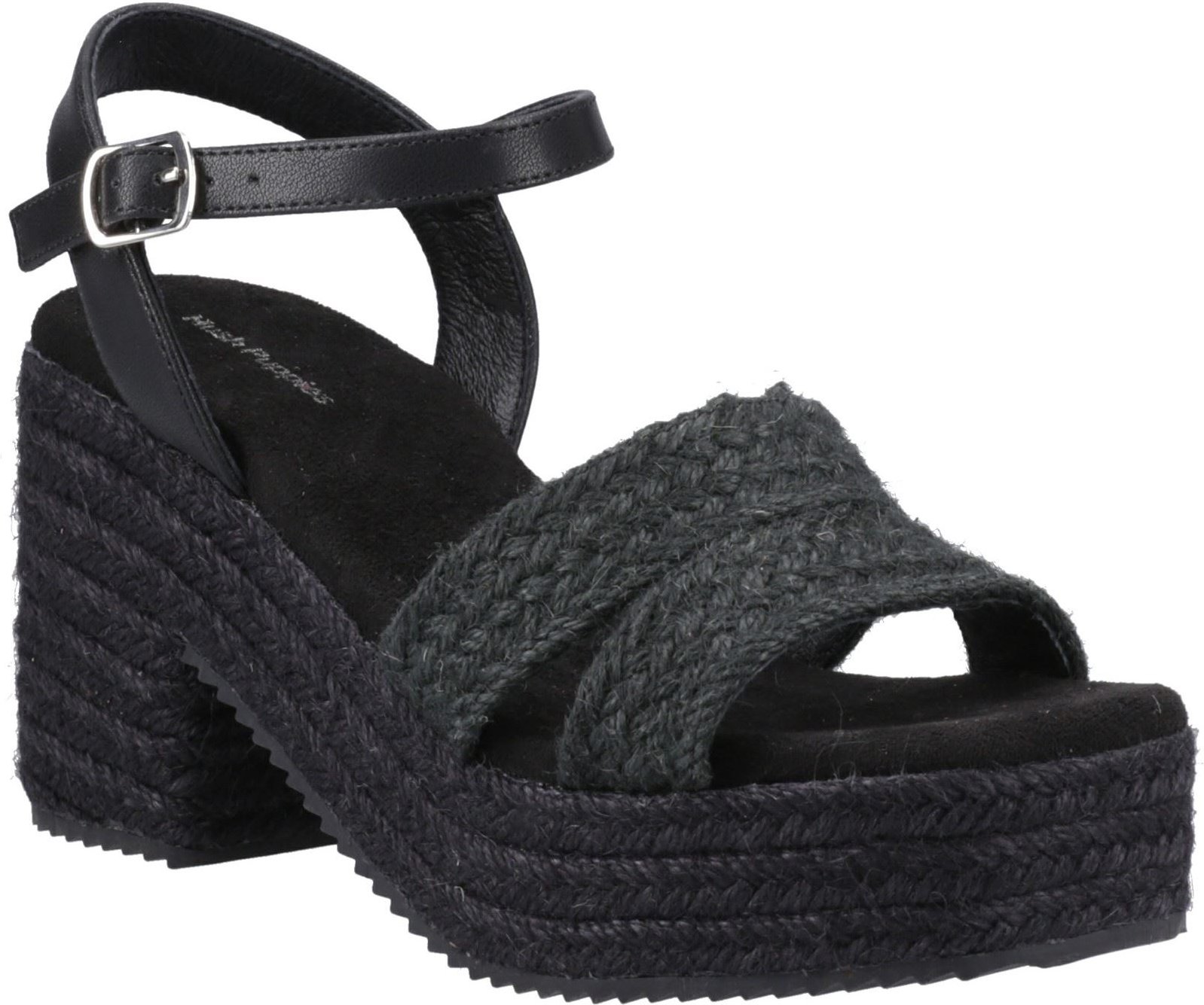 Hush Puppies Jamelia Espadrille Heel Damen Sandalen In Schwarz