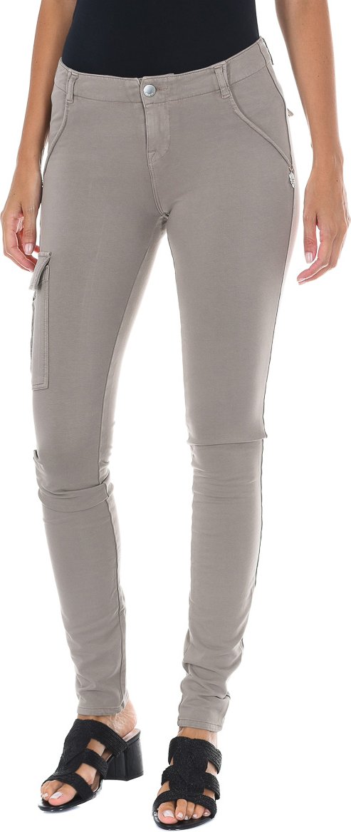 Lange Plüschhose mit elastischem Stoff 10DBF0549-J100 Frau