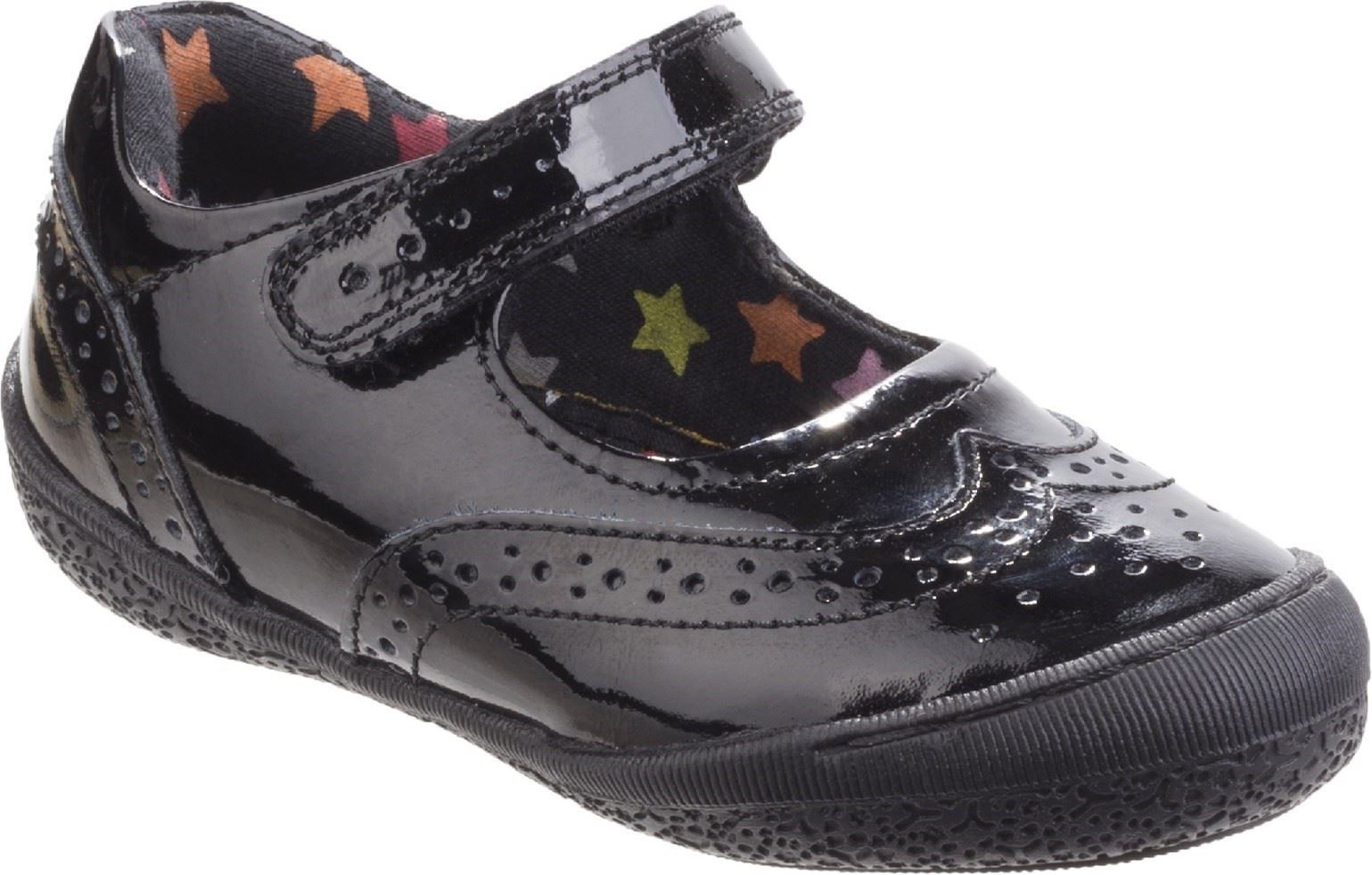 Hush Puppies Rina Junior Patent Mädchenschuhe Aus Schwarzem Lackleder