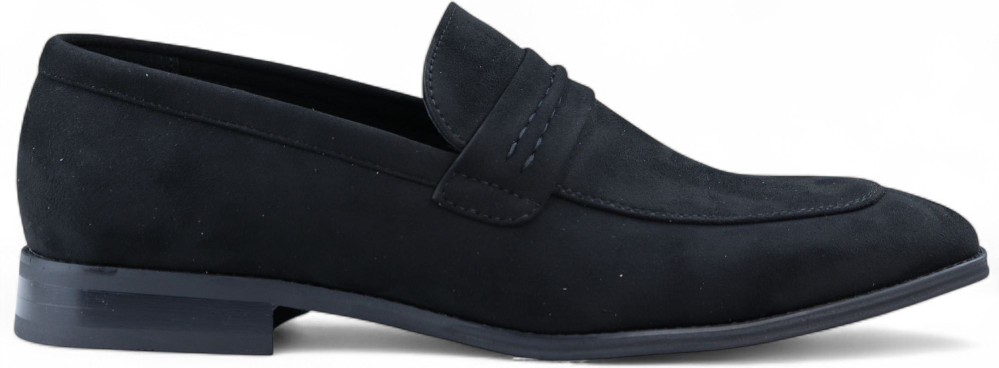 Herren Mokassin Loafer aus schwarzem Wildleder, elegante Slipper