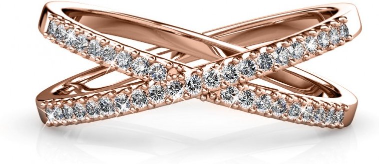 X Ring - Rose Gold und Kristall