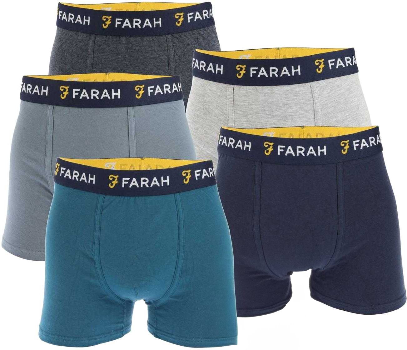 Farah - "Darrick" Boxershorts für Herren (5er-Pack) (Marine/Grau)