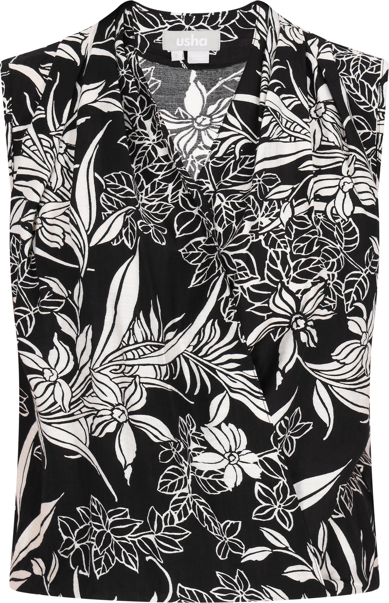 usha Bluse Frauen schwarz/offwhite