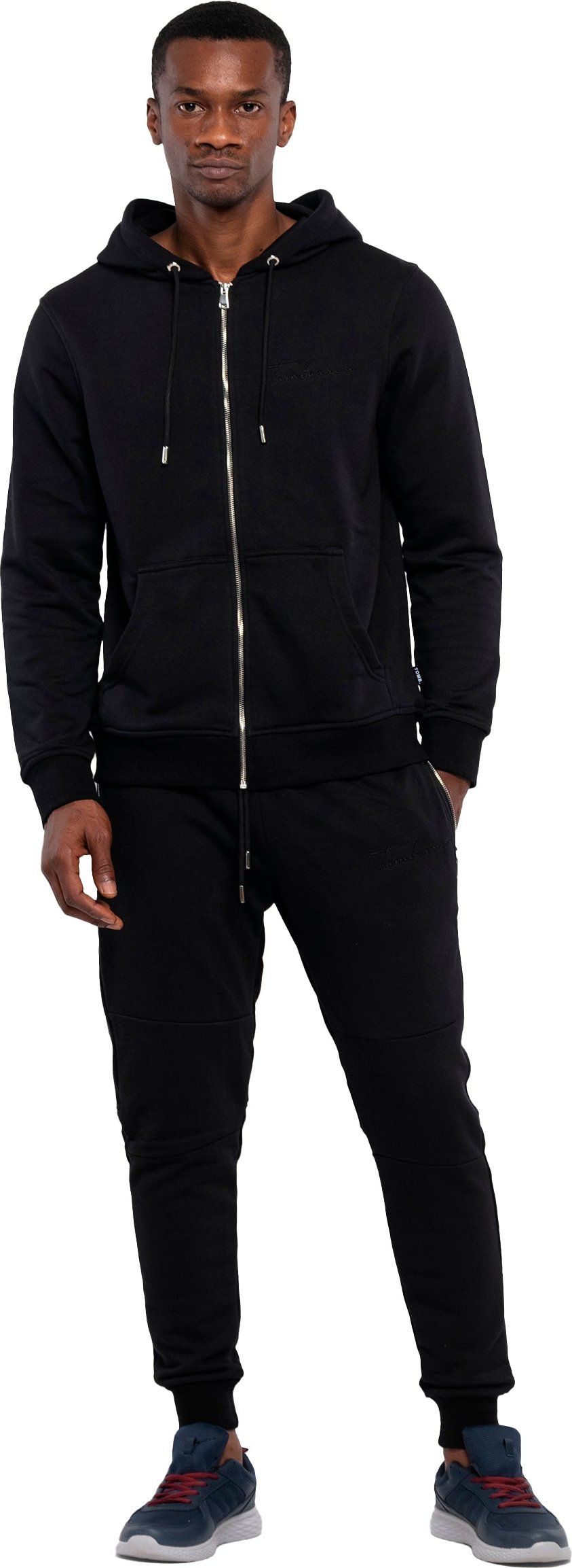 Tom Barron Herren Lässiger Trainingsanzug-Set mit durchgehendem Reißverschluss