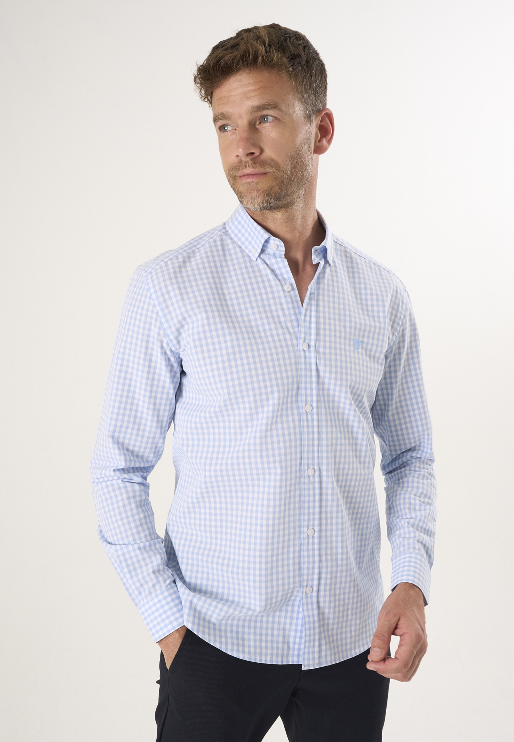 Hemd Kariertes Langarmhemd