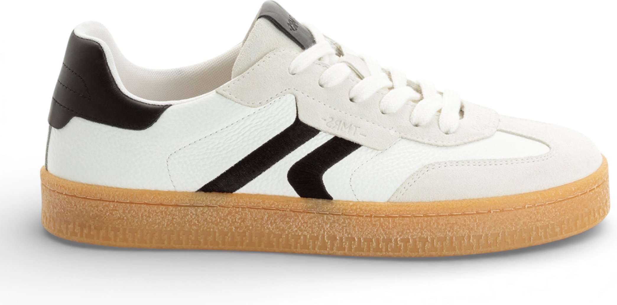 Tamaris Herren-Sneaker aus weißem Leder mit schwarzen Streifen