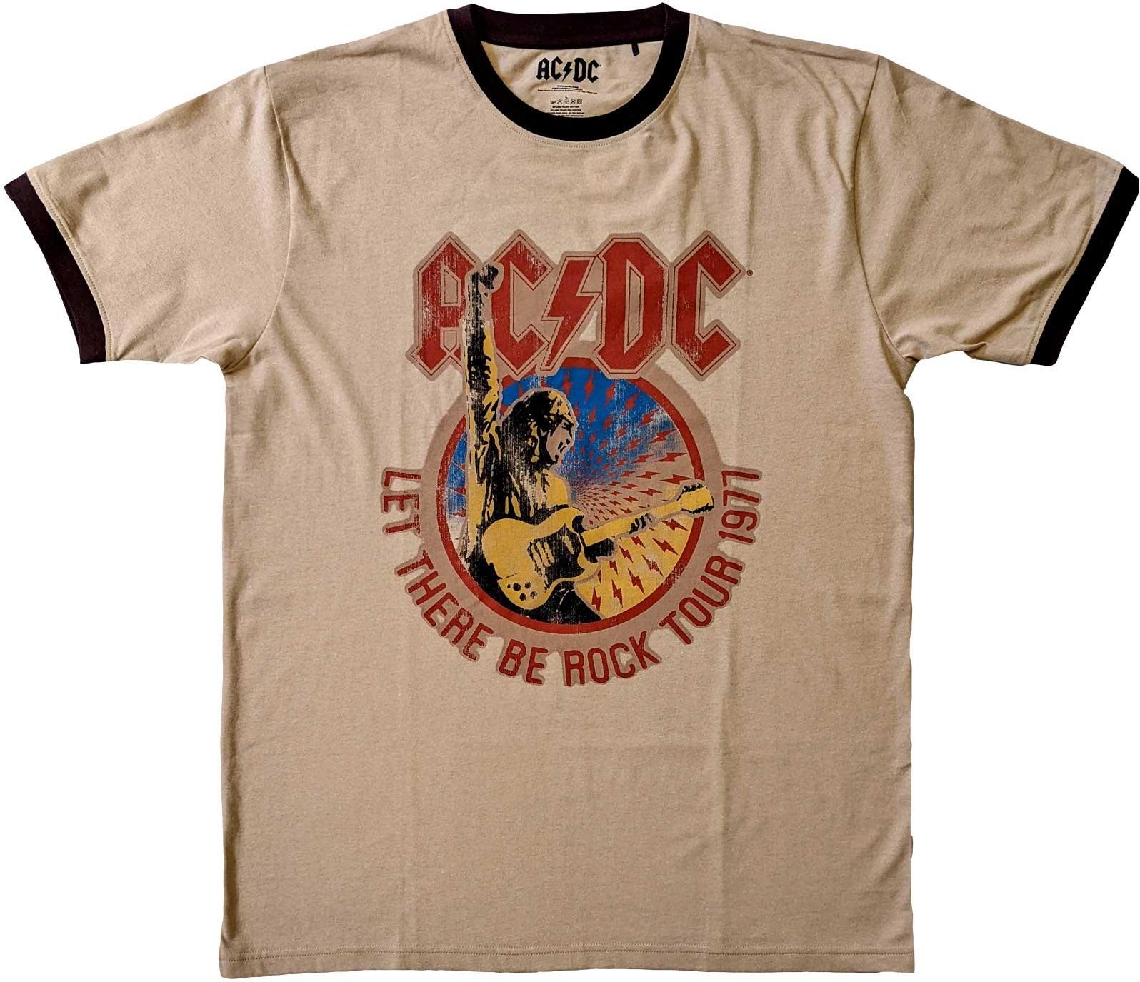 AC/DC - "Let There Be Rock Tour 1977" T-Shirt für Herren/Damen Unisex (Sand)