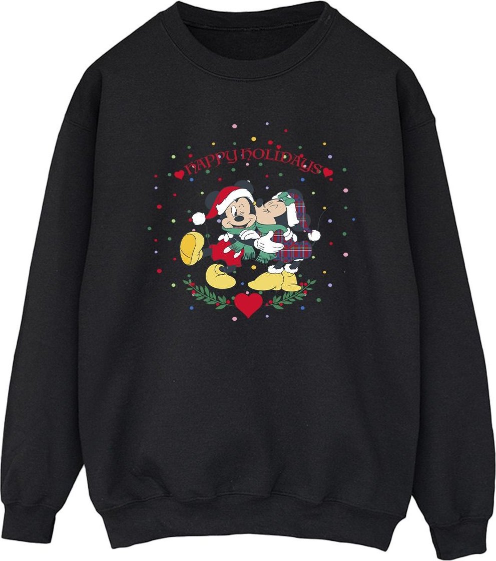 Disney - "Mickey Mouse Mickey Minnie Christmas" Sweatshirt für Herren (Schwarz)