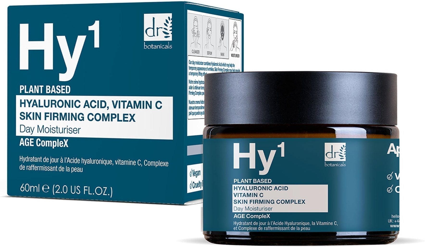 Dr Botanicals Hyaluronsäure 1% & Vitamin C 1% & Hautstraffender Komplex 1% Tagescreme 60ml