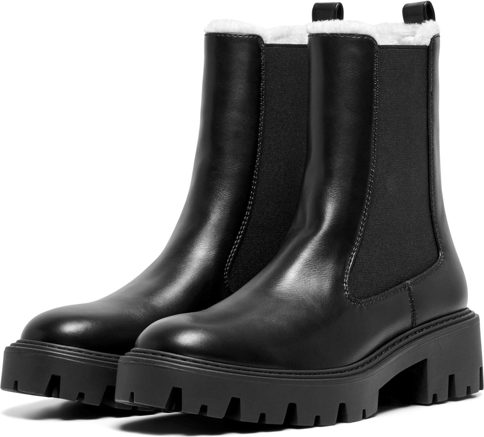 ONLY BETTY-9 WARM FÜTTERTE Polyurethan Damen Schwarze Absatz-Stiefeletten
